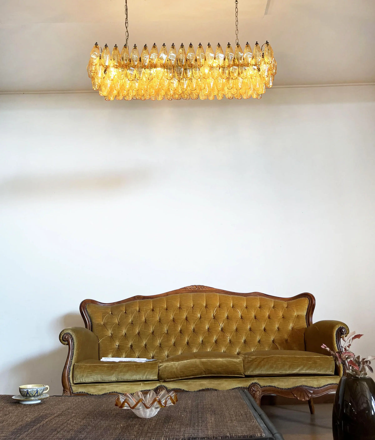 Elegant Amber Murano Poliedri Chandelier - view 3