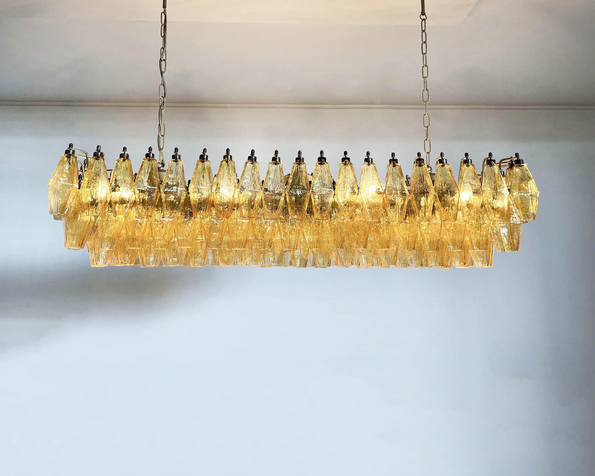 Elegant Amber Murano Poliedri Chandelier - view 8