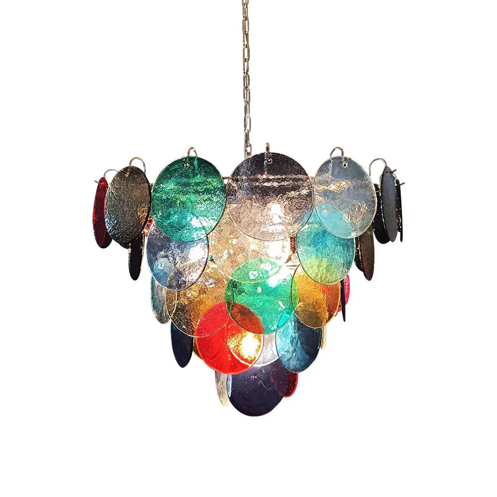 Elegant Murano Disc Multicolored Chandelier - view 21