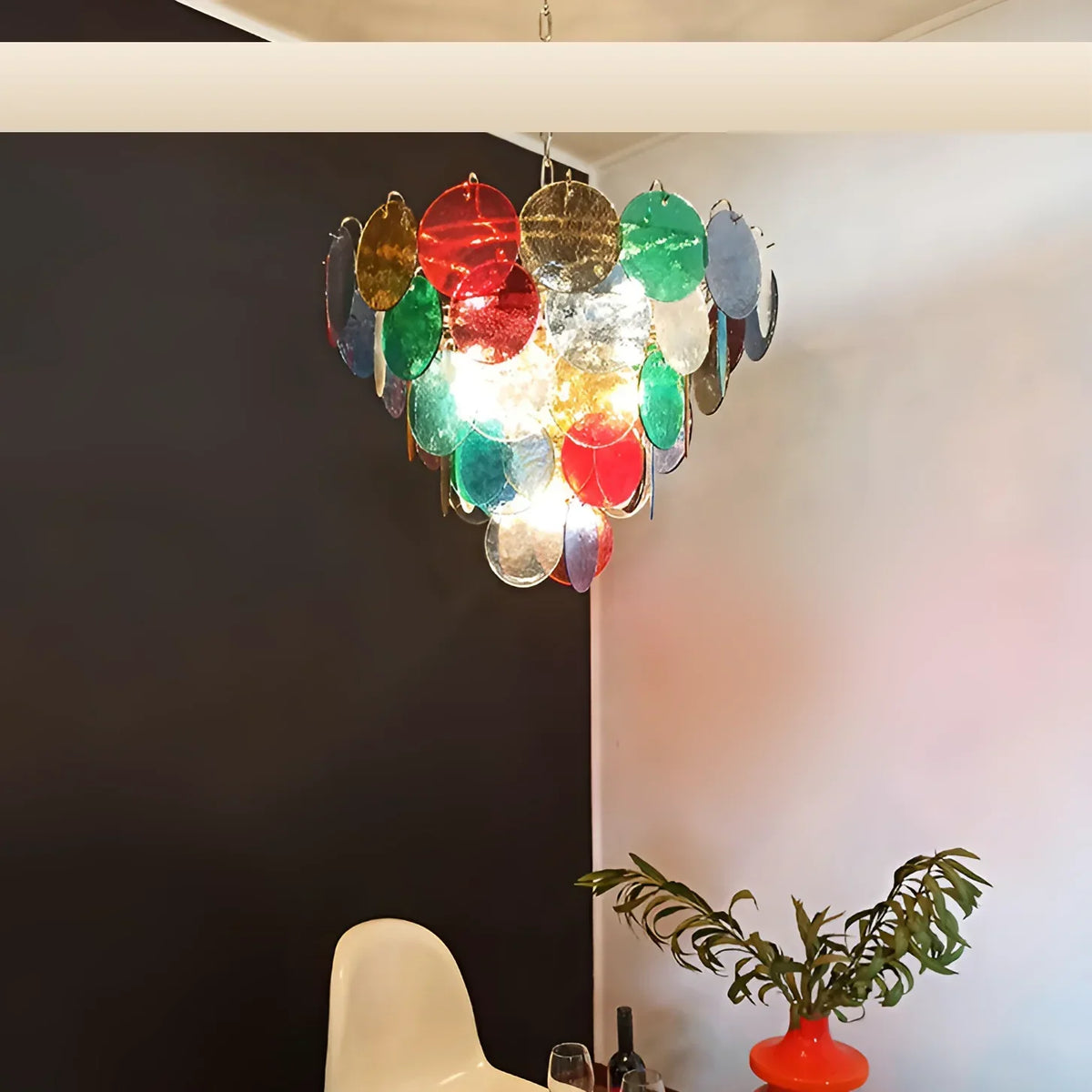 Elegant Murano Disc Multicolored Chandelier - view 15