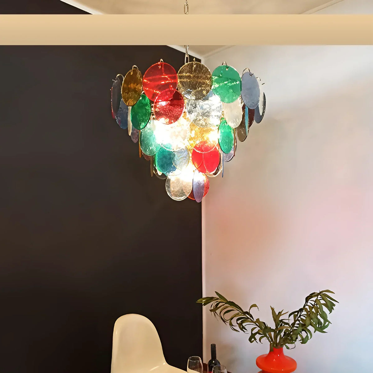 Elegant Murano Disc Multicolored Chandelier - view 14