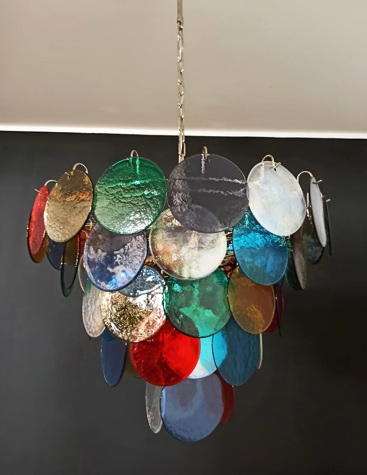 Elegant Murano Disc Multicolored Chandelier - view 11