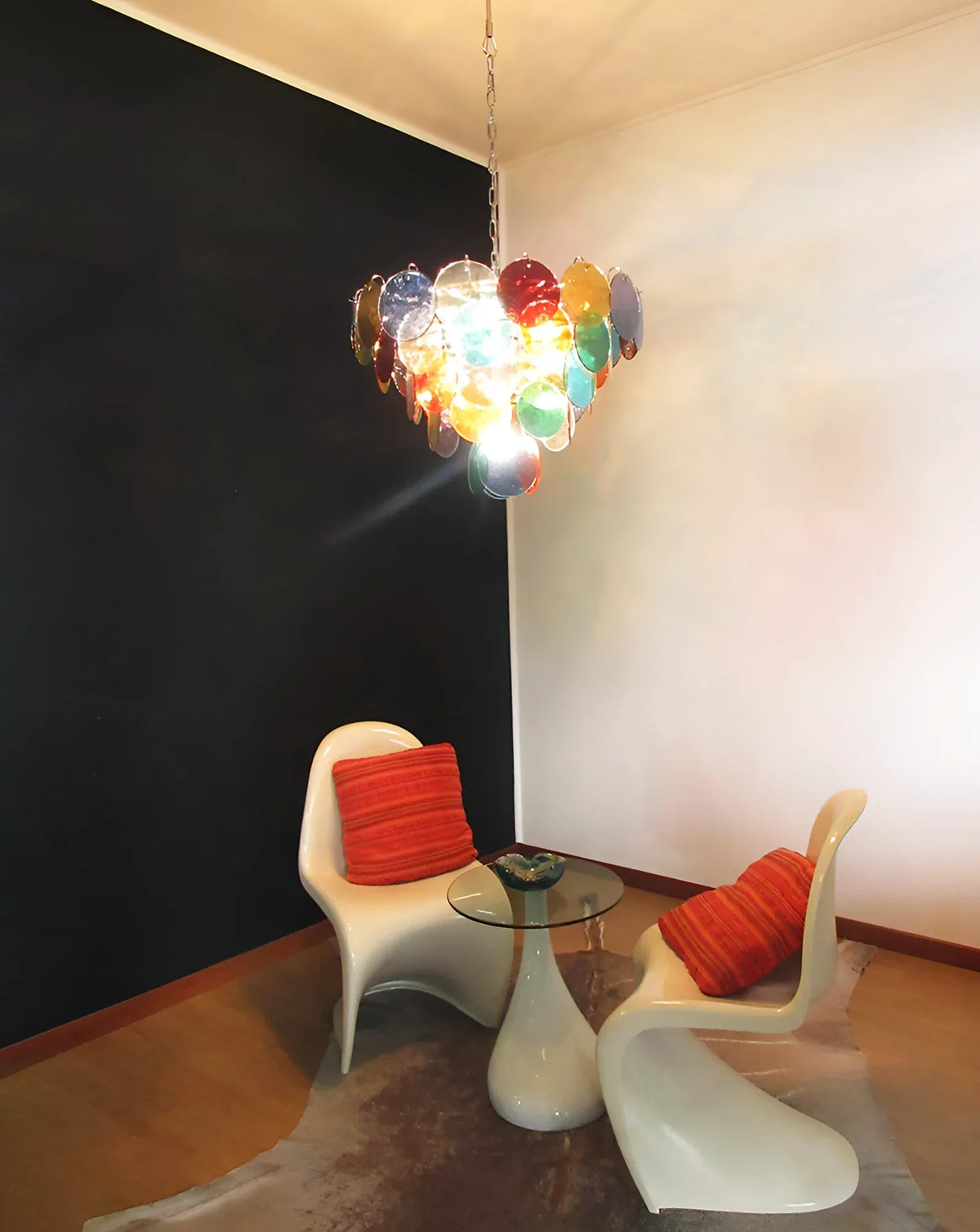 Elegant Murano Disc Multicolored Chandelier - view 4