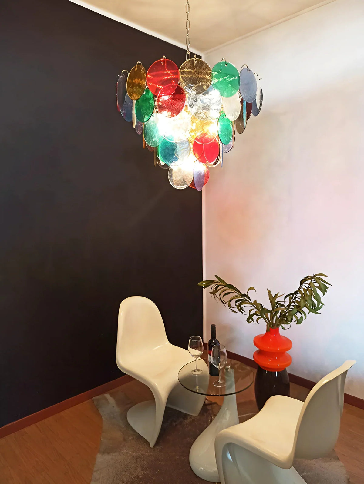 Elegant Murano Disc Multicolored Chandelier - view 9