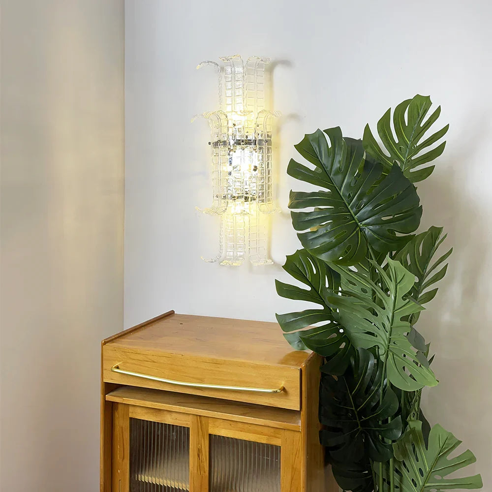Elegant Murano Leaf Shape Glass Wall Sconce - view 2
