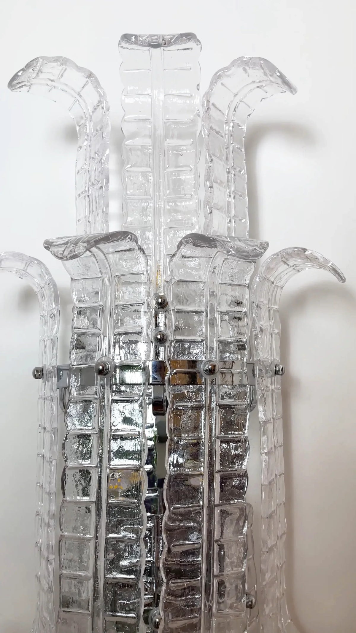 Elegant Murano Leaf Shape Glass Wall Sconce - view 14