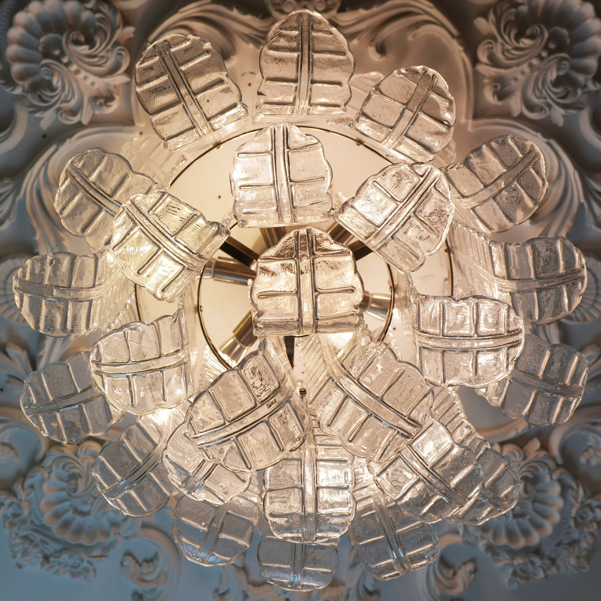 Elegant Murano Leaf Shaped Ceiling Lamp
