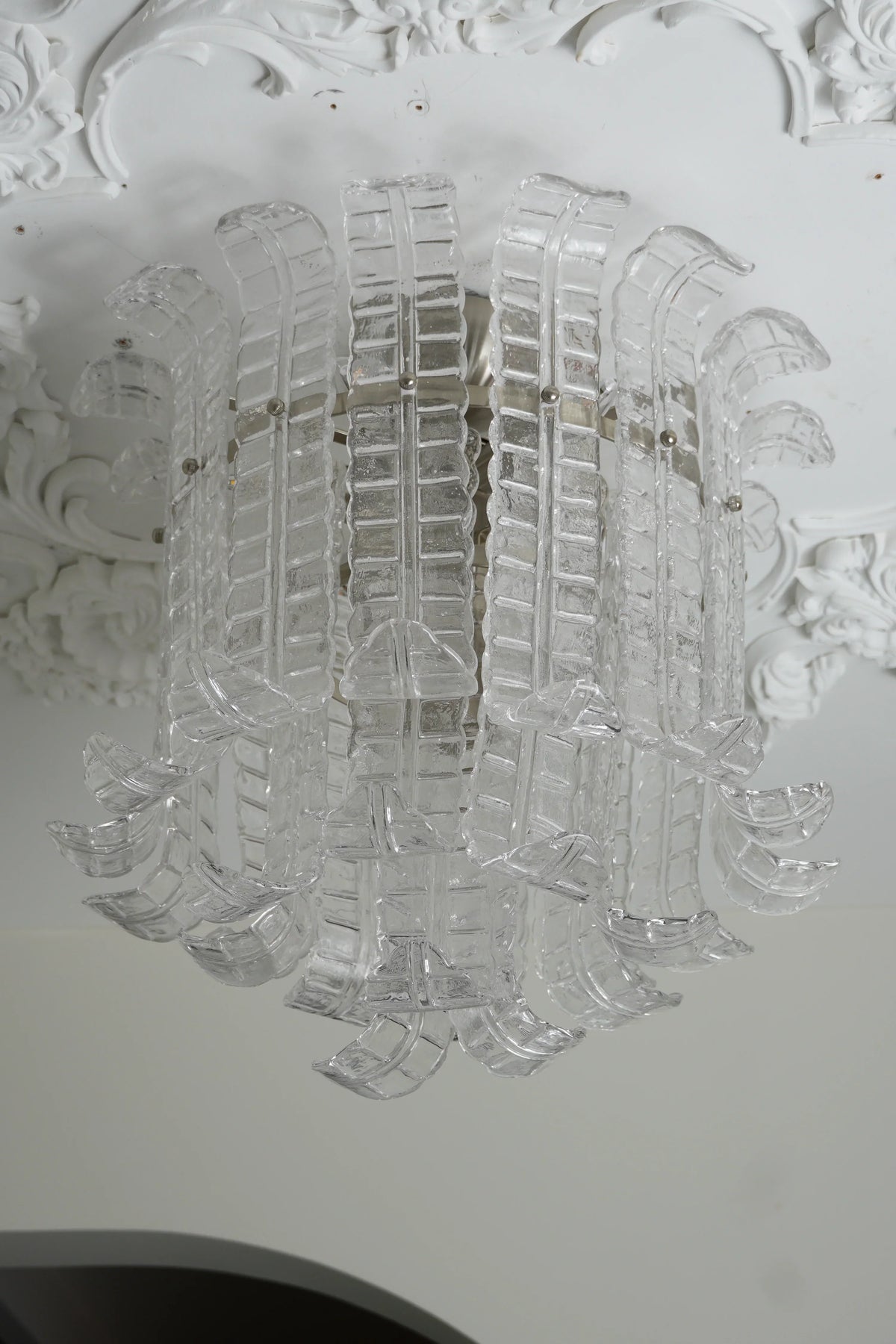 Elegant Murano Leaf Shaped Ceiling Lamp