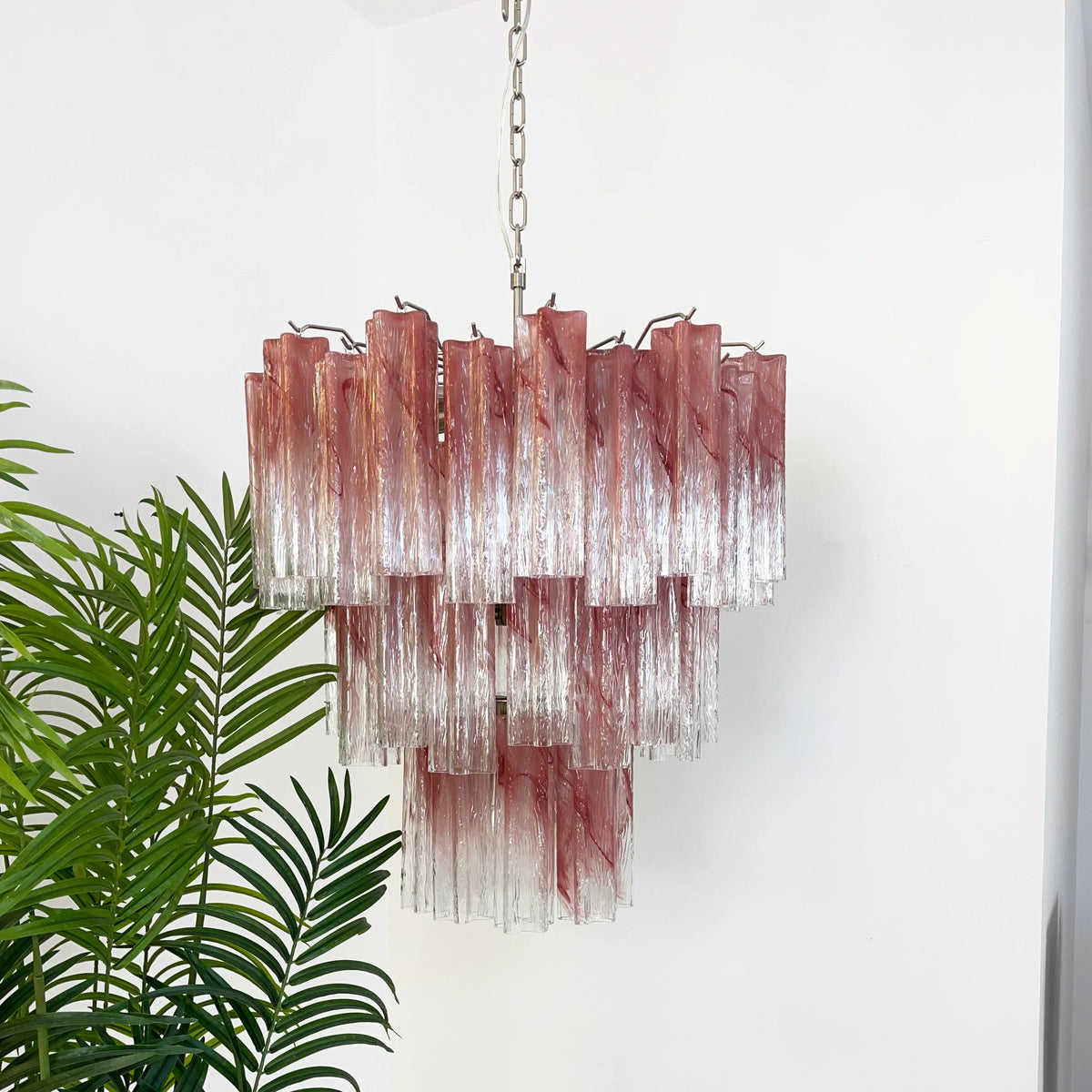 Elegant Murano Pink Rose Chandelier