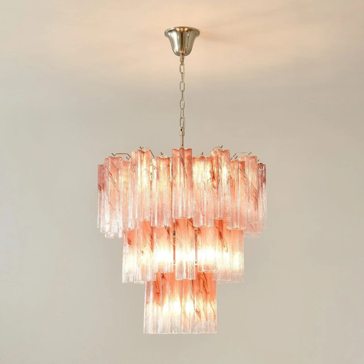Elegant Murano Pink Rose Chandelier