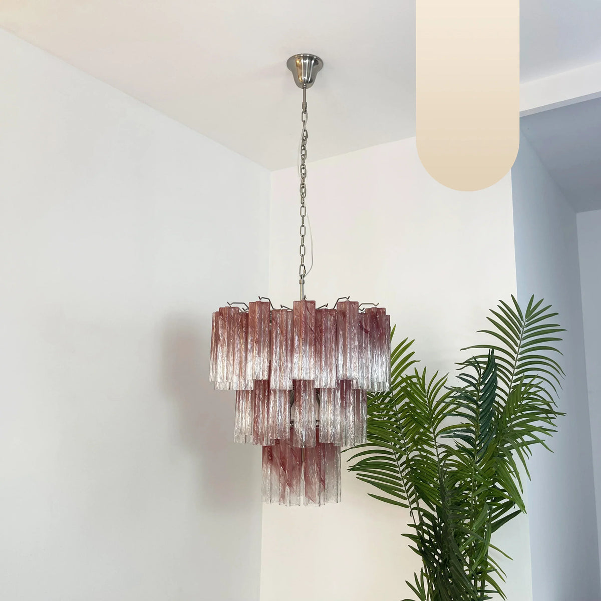 Elegant Murano Pink Rose Chandelier