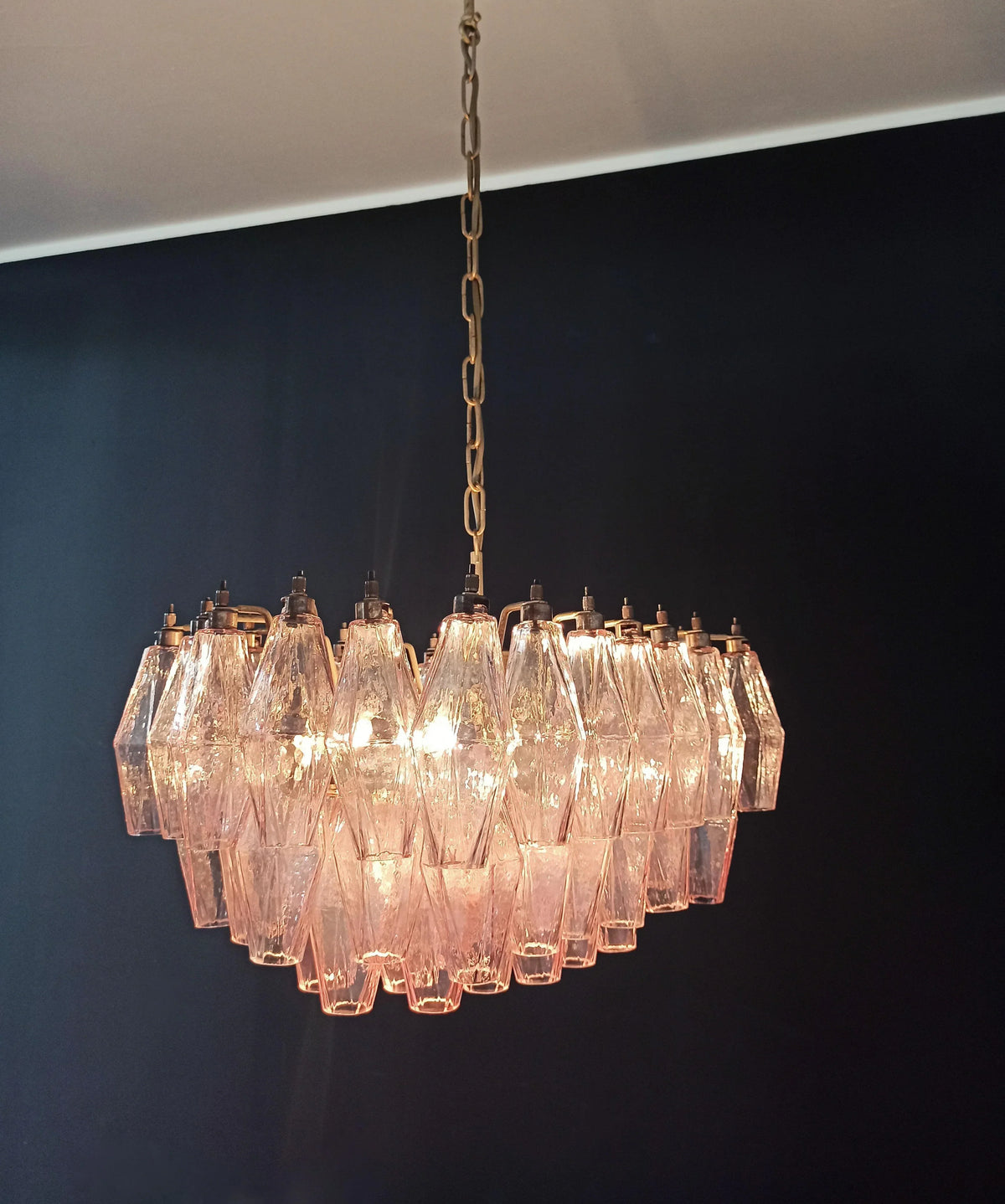 Poliedri Murano Pink Chandelier - view 8