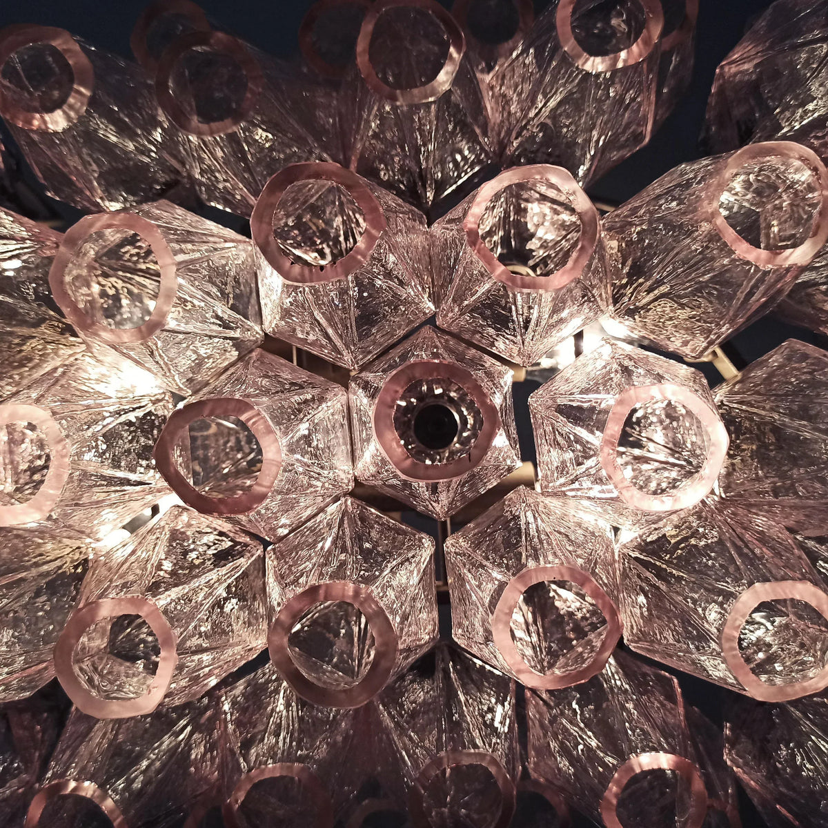 Poliedri Murano Pink Chandelier - view 14