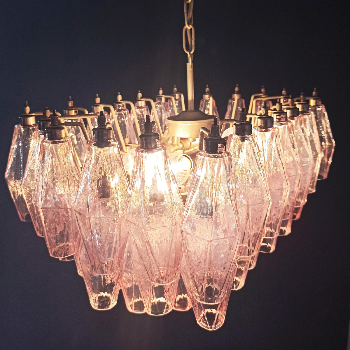 Poliedri Murano Pink Chandelier - view 11