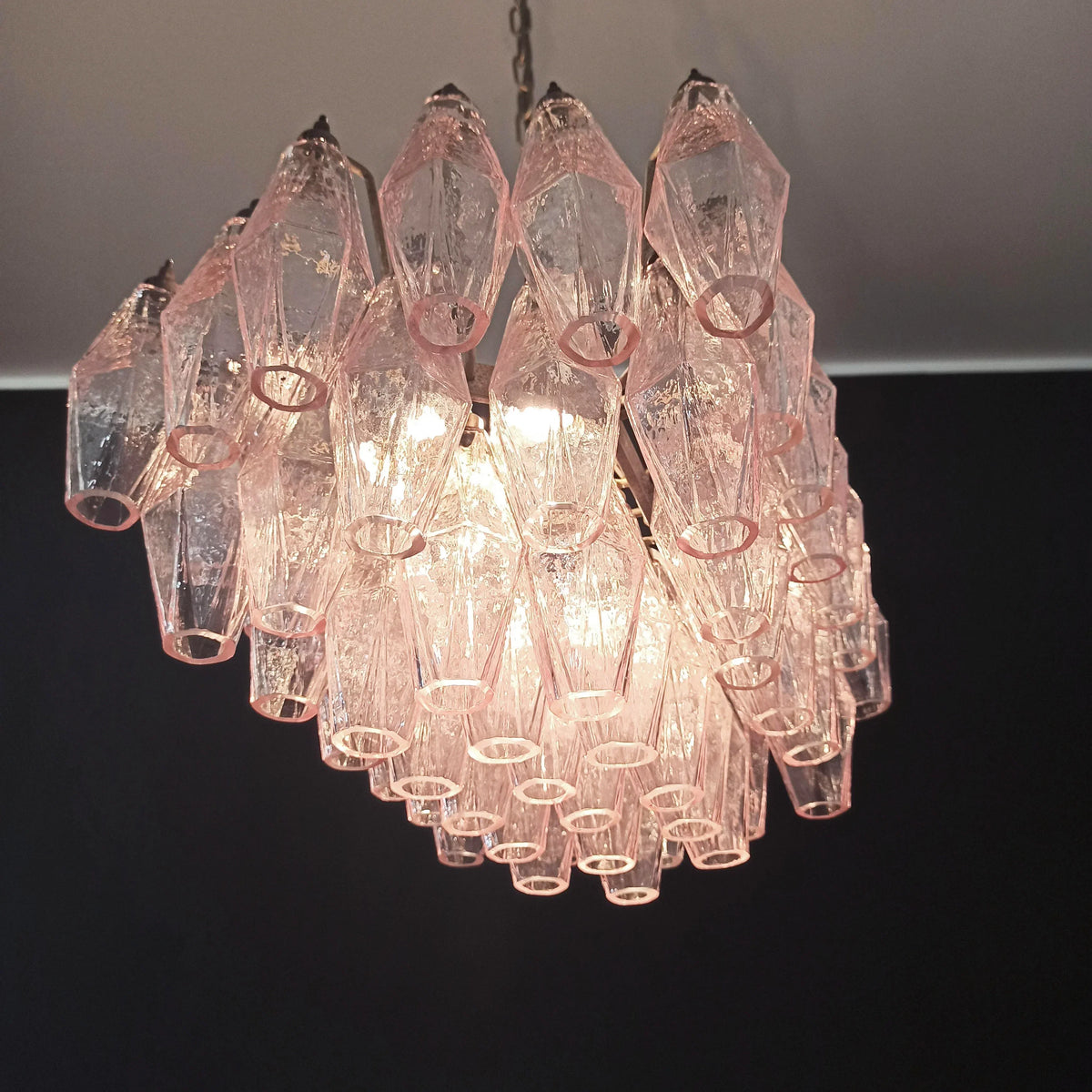 Poliedri Murano Pink Chandelier - view 13