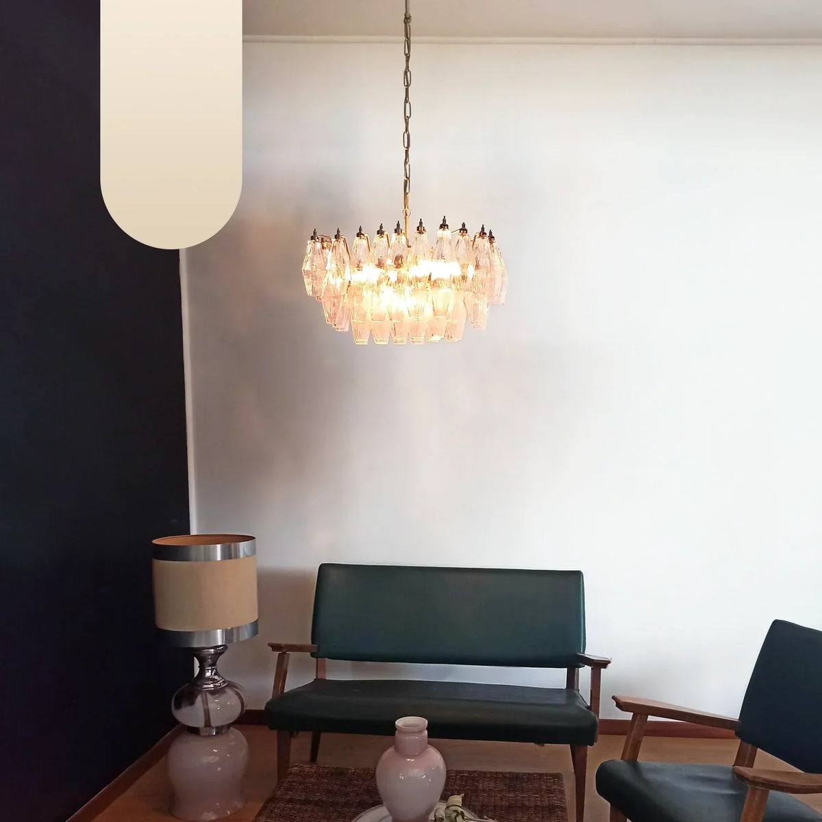 Poliedri Murano Pink Chandelier - view 19