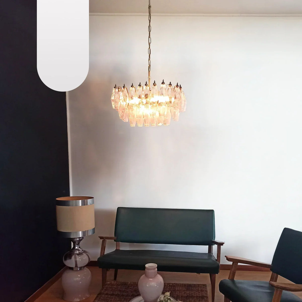 Poliedri Murano Pink Chandelier - view 20