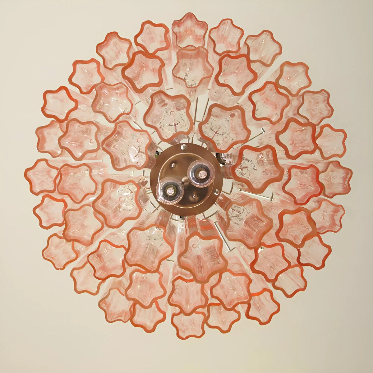 Elegant Pink Murano Glass Tube Chandelier - view 18