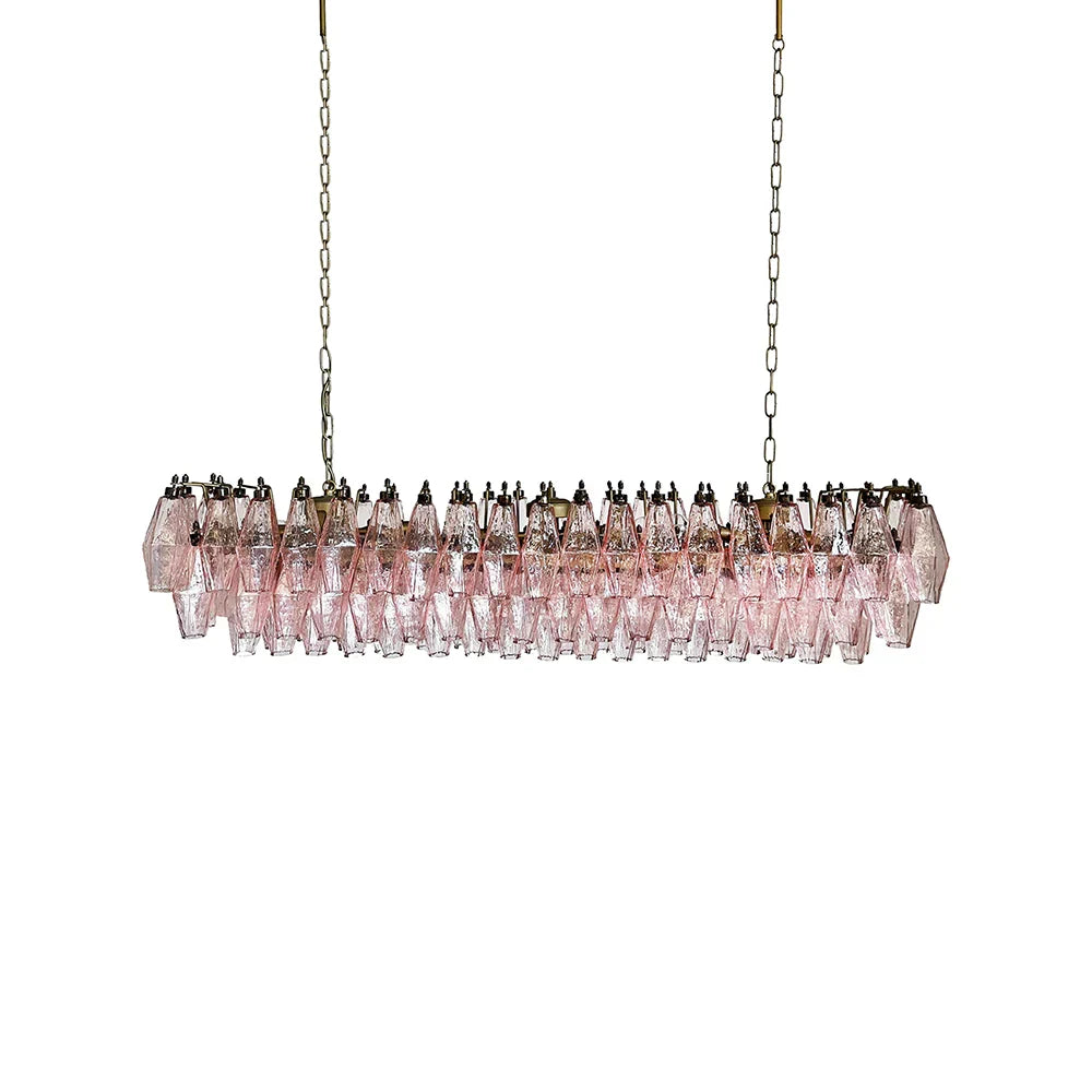 Elegant Pink Murano Poliedri Chandelier - view 17