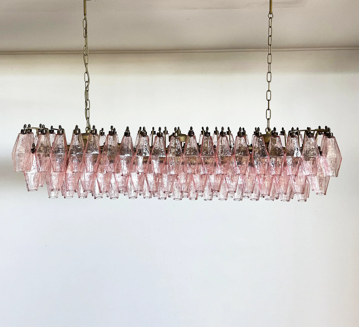 Elegant Pink Murano Poliedri Chandelier - view 11
