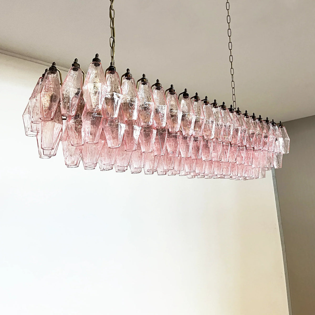Elegant Pink Murano Poliedri Chandelier - view 12