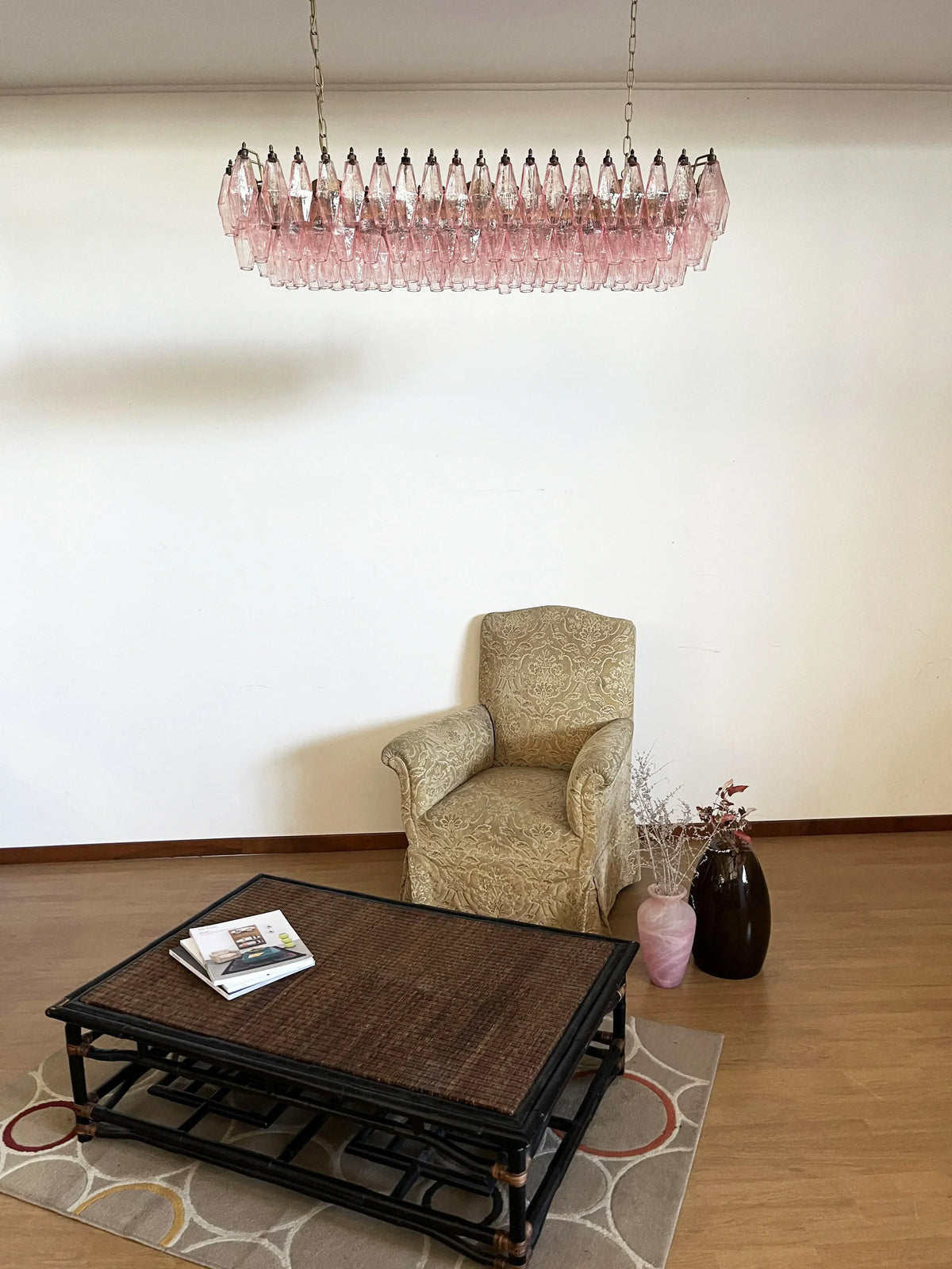 Elegant Pink Murano Poliedri Chandelier - view 4