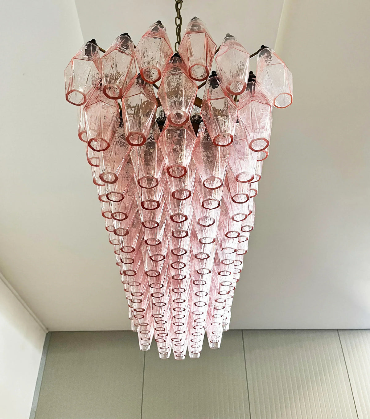Elegant Pink Murano Poliedri Chandelier - view 14