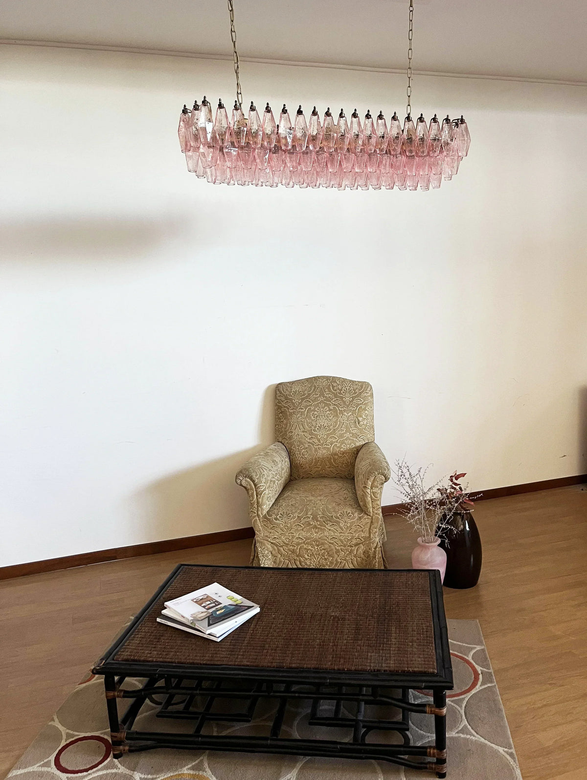 Elegant Pink Murano Poliedri Chandelier - view 5