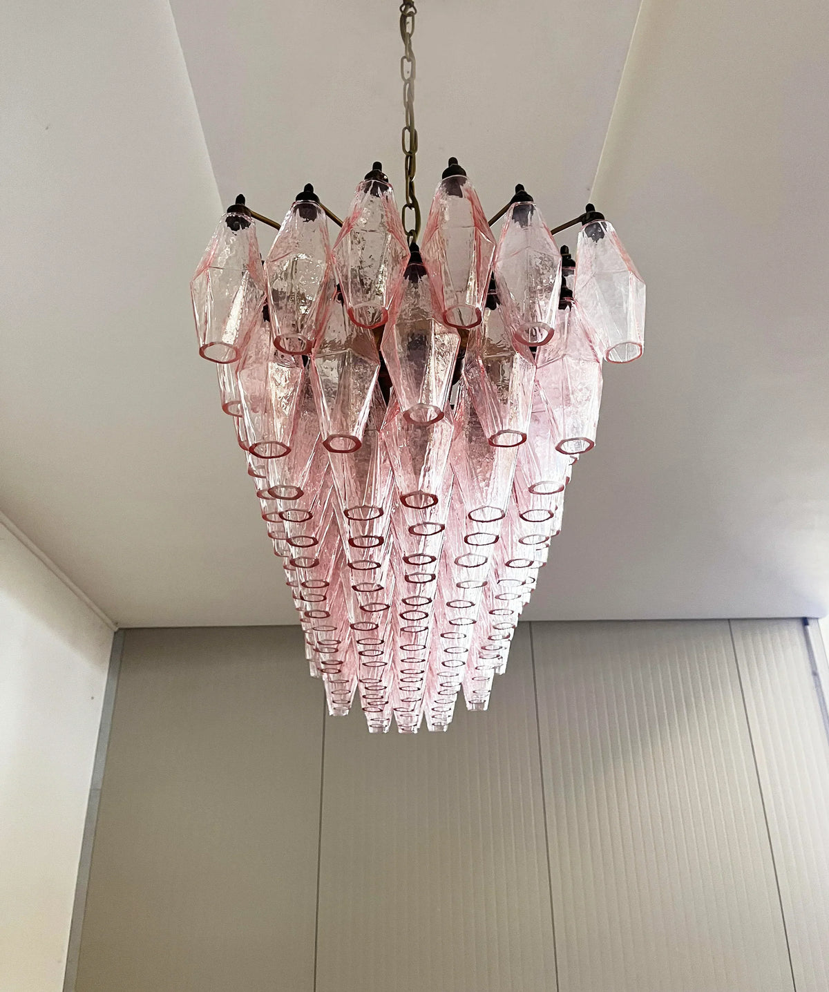 Elegant Pink Murano Poliedri Chandelier - view 13
