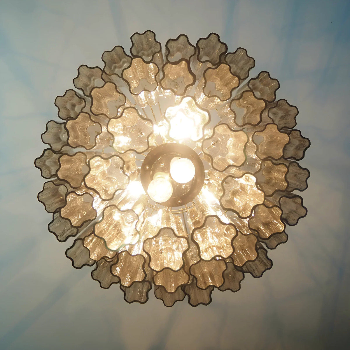 Elegant Smoke Murano Glass Tube Chandelier - view 13
