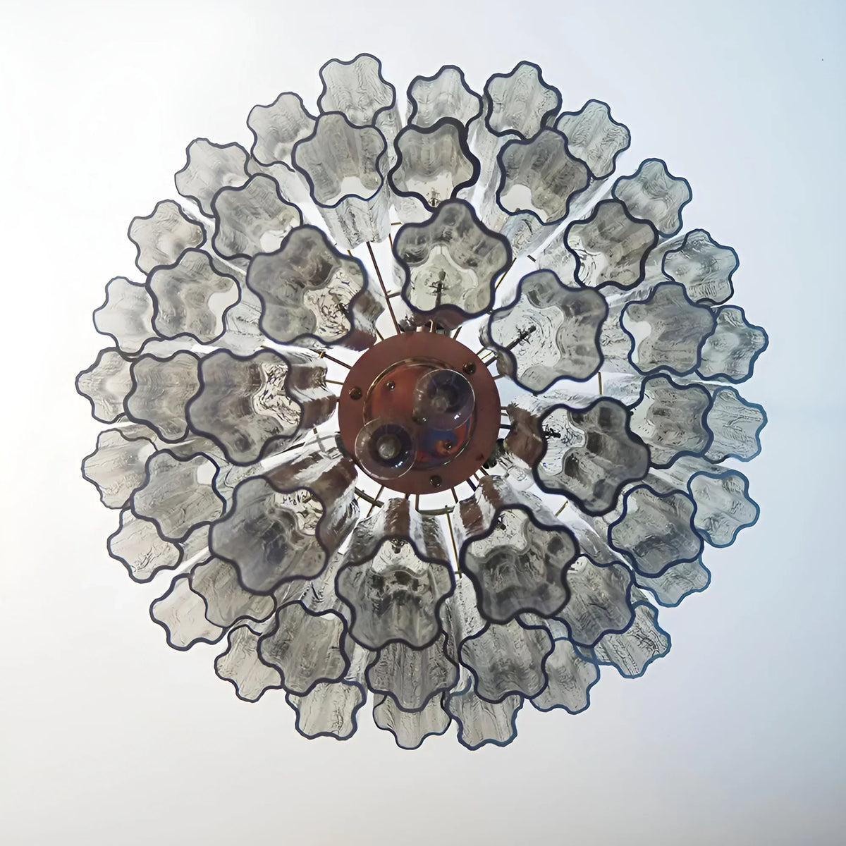 Elegant Smoke Murano Glass Tube Chandelier - view 14