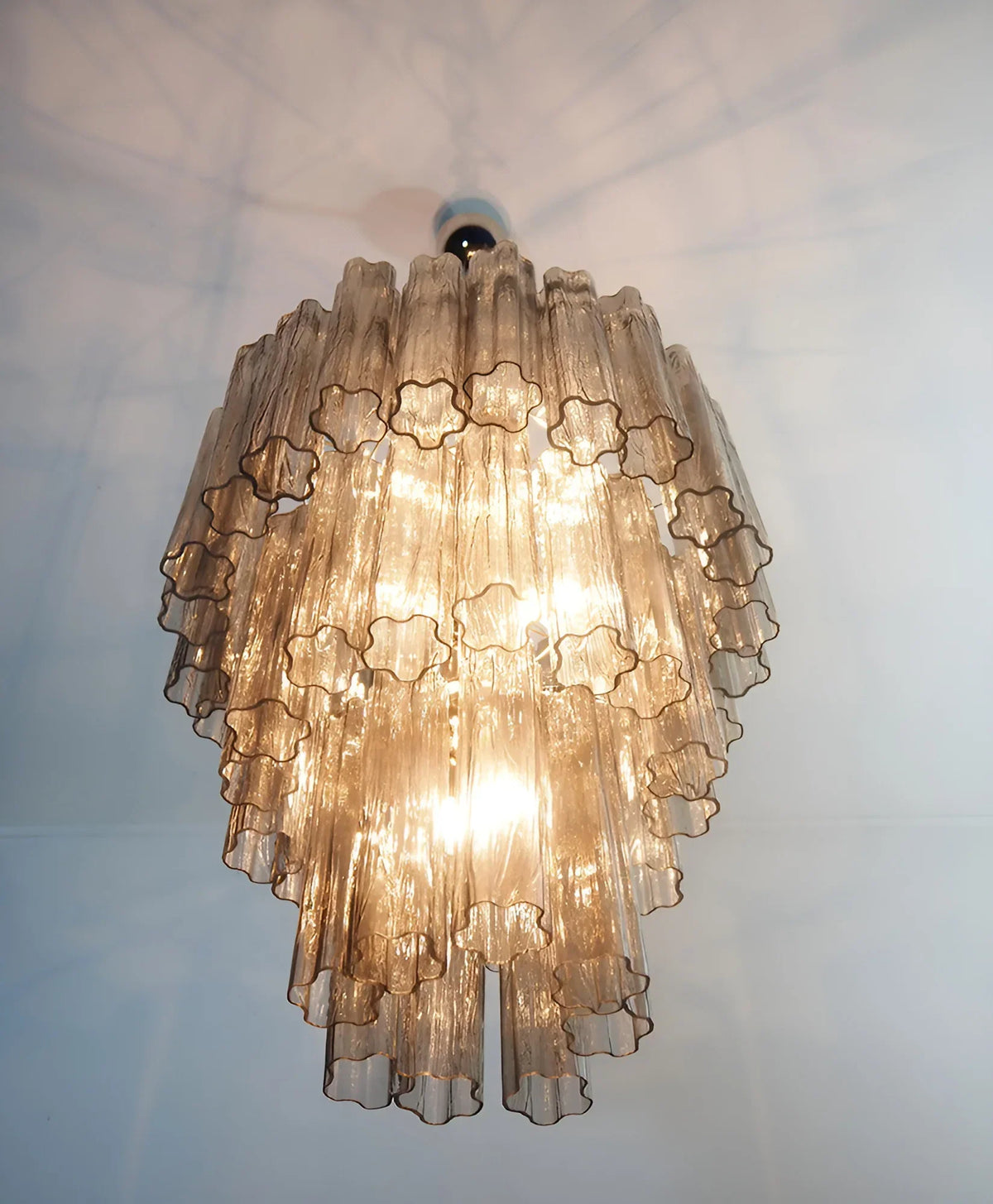 Elegant Smoke Murano Glass Tube Chandelier - view 11