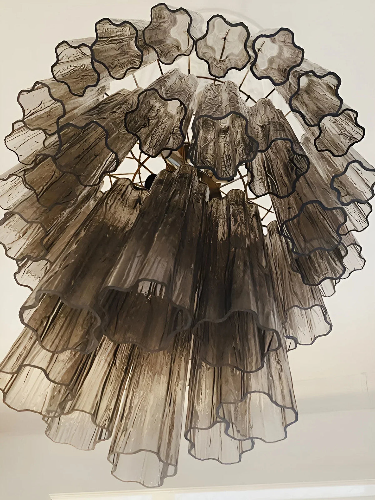 Elegant Smoke Murano Glass Tube Chandelier - view 12