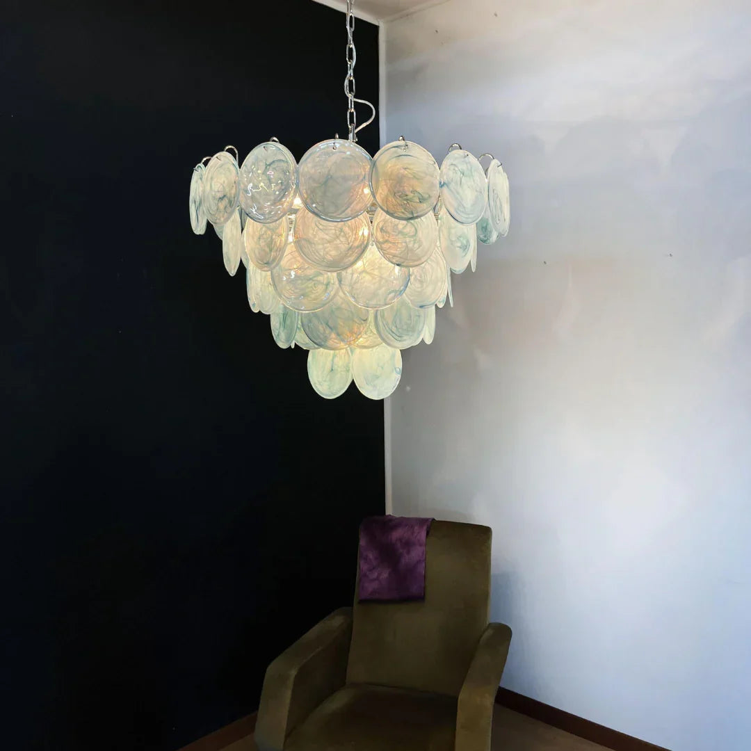 Elegant Blue Murano Disc Chandelier - view 6