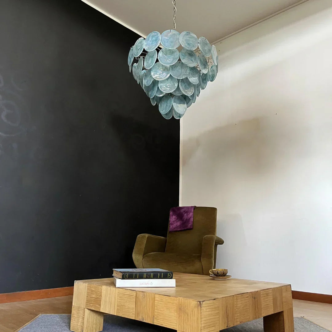 Elegant Blue Murano Disc Chandelier - view 15