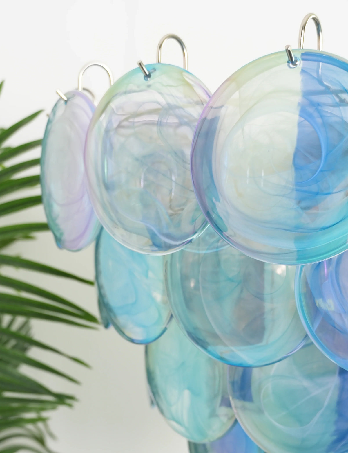 Elegant Blue Murano Disc Chandelier - view 20
