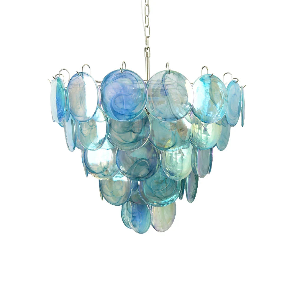 Elegant Blue Murano Disc Chandelier - view 23