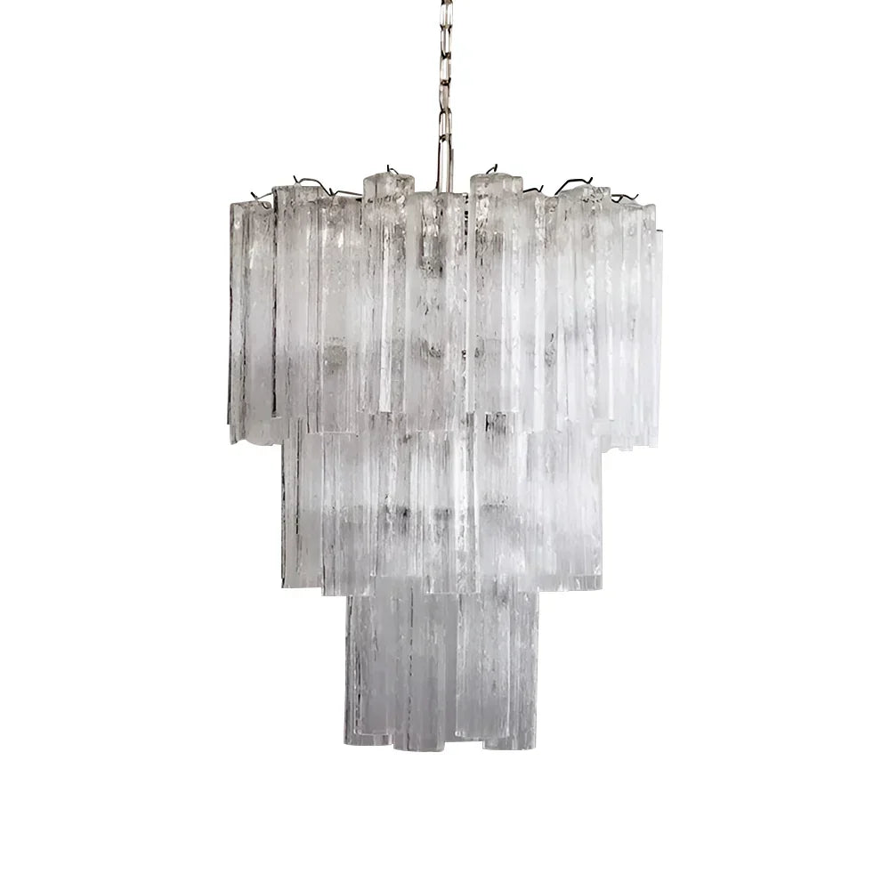 Elegant Transparent Murano Glass Tube Chandelier - view 18