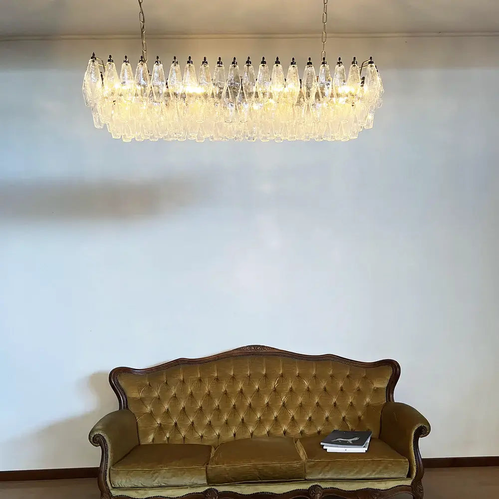 Elegant Transparent Murano Poliedri Chandelier - view 2