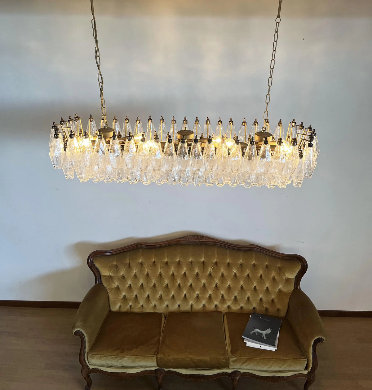 Elegant Transparent Murano Poliedri Chandelier - view 4