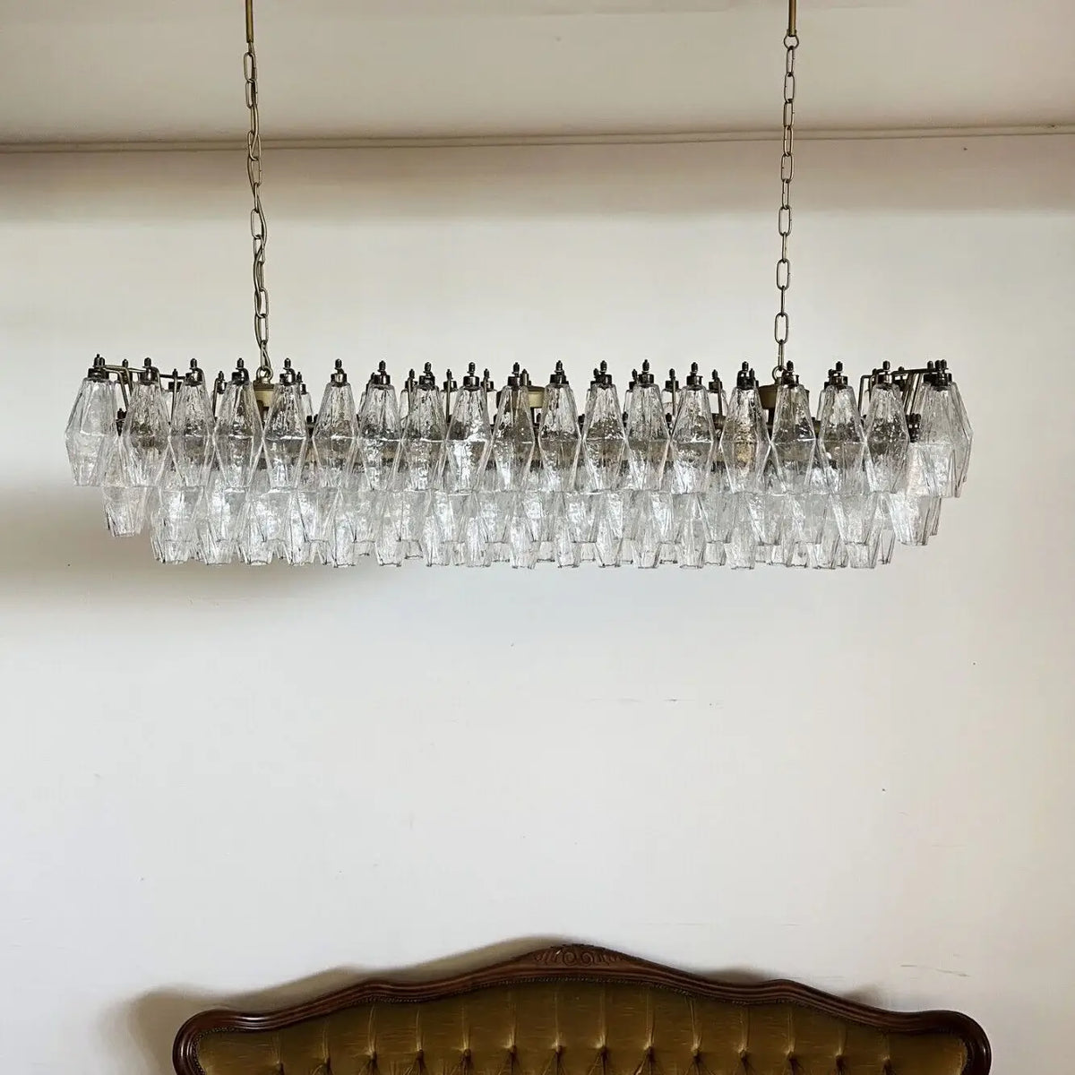 Elegant Transparent Murano Poliedri Chandelier - view 9