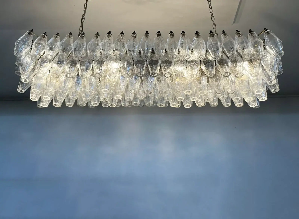 Elegant Transparent Murano Poliedri Chandelier - view 12