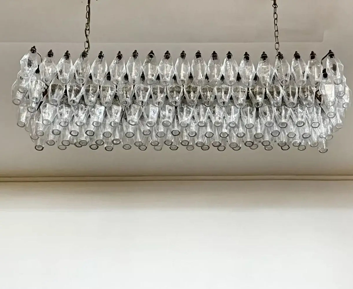 Elegant Transparent Murano Poliedri Chandelier - view 13