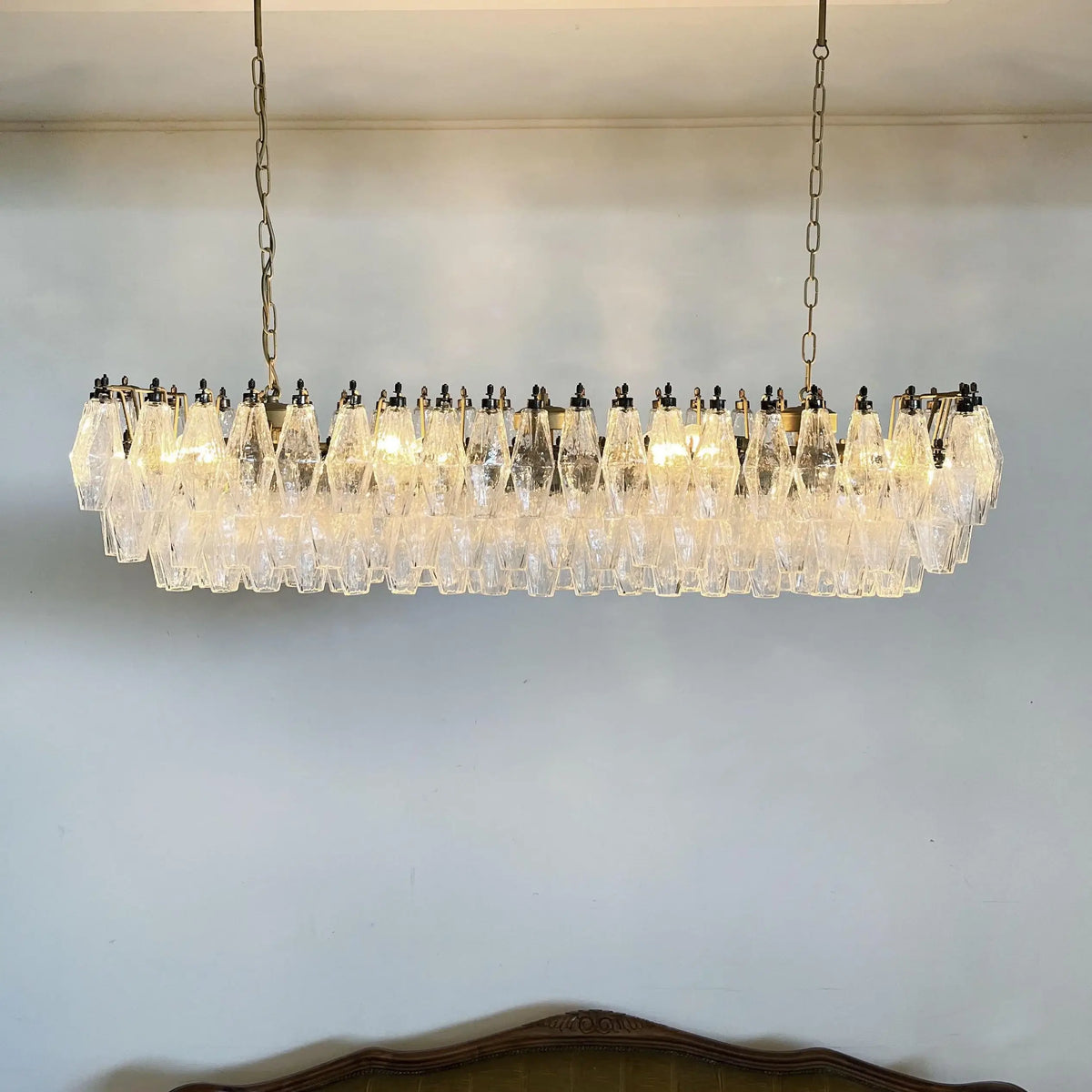 Elegant Transparent Murano Poliedri Chandelier - view 10