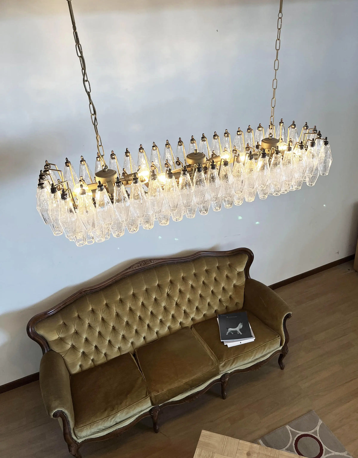 Elegant Transparent Murano Poliedri Chandelier - view 7