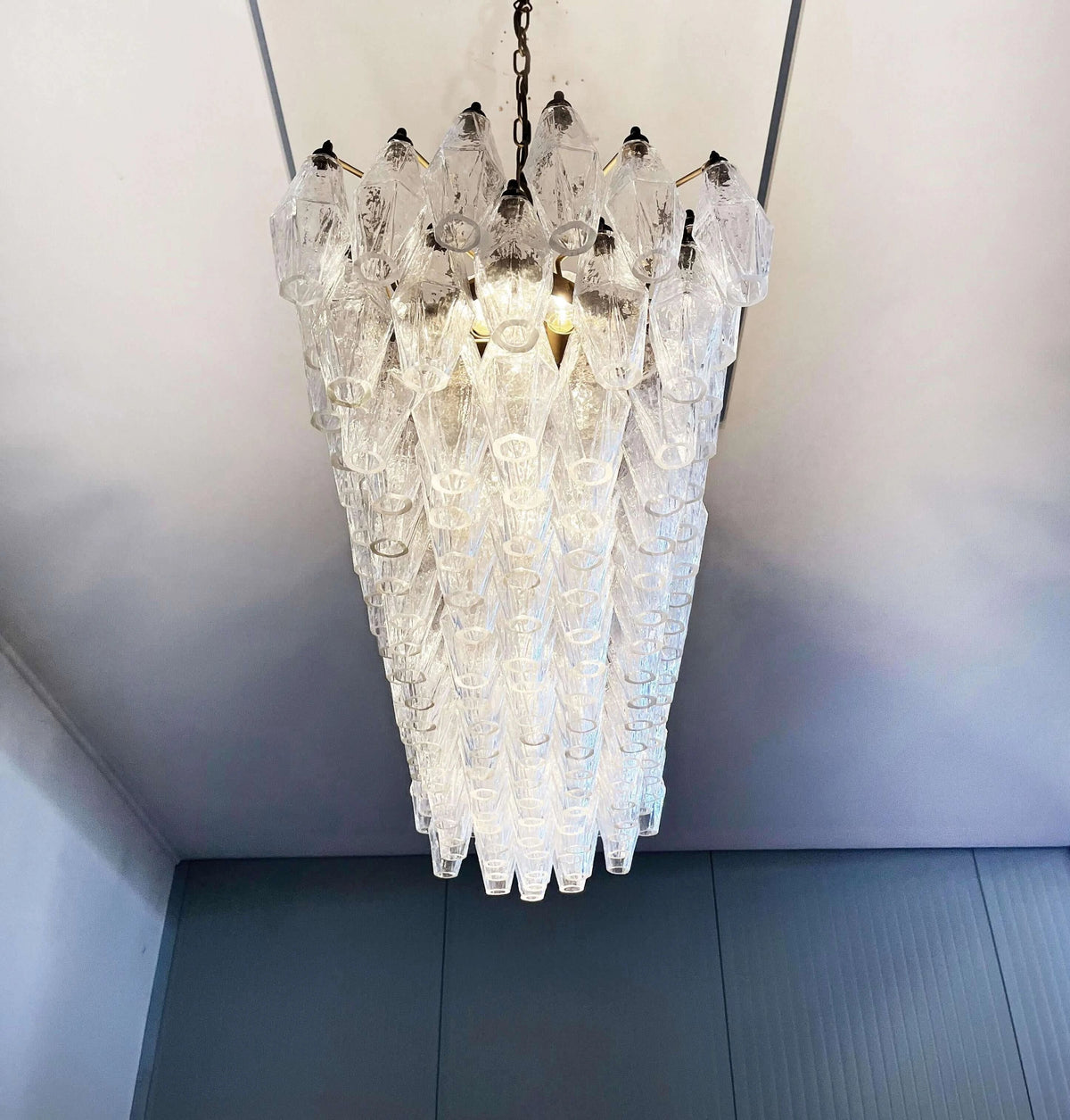 Elegant Transparent Murano Poliedri Chandelier - view 14