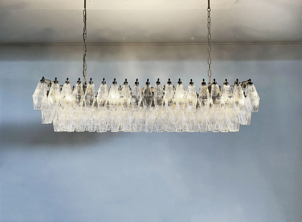 Elegant Transparent Murano Poliedri Chandelier - view 11