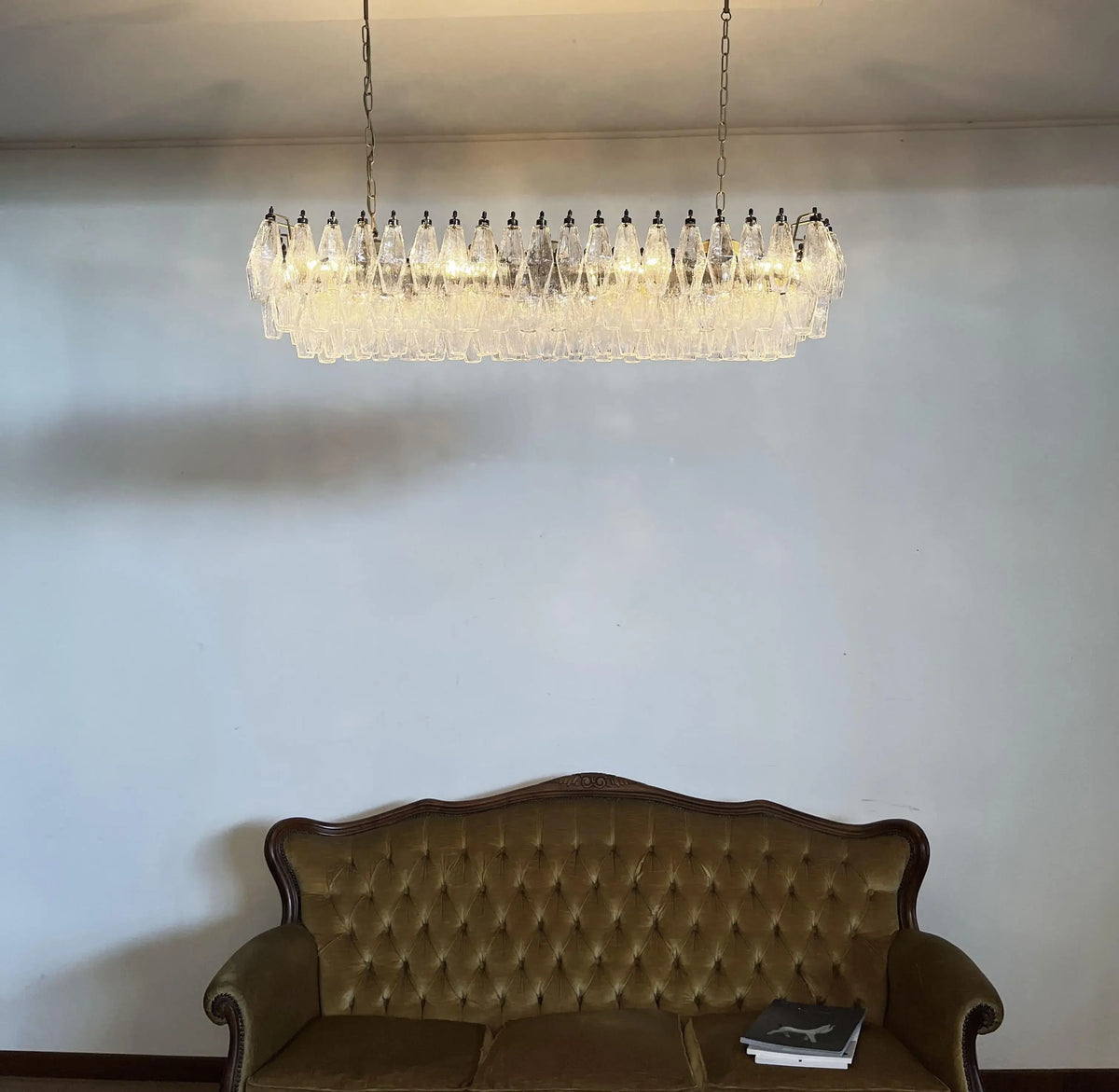 Elegant Transparent Murano Poliedri Chandelier - view 6