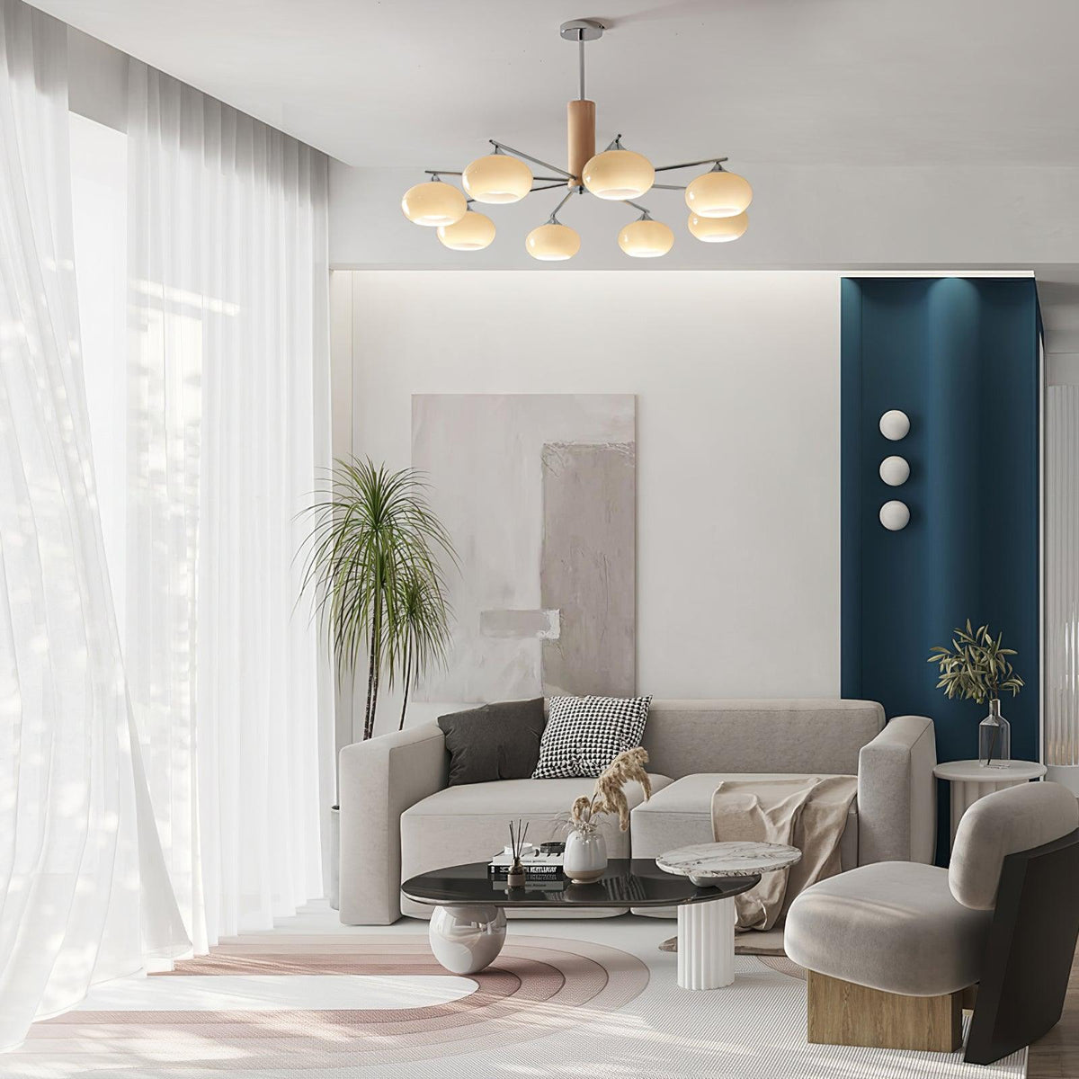 Elliptical Persimmon Chandelier - view 4