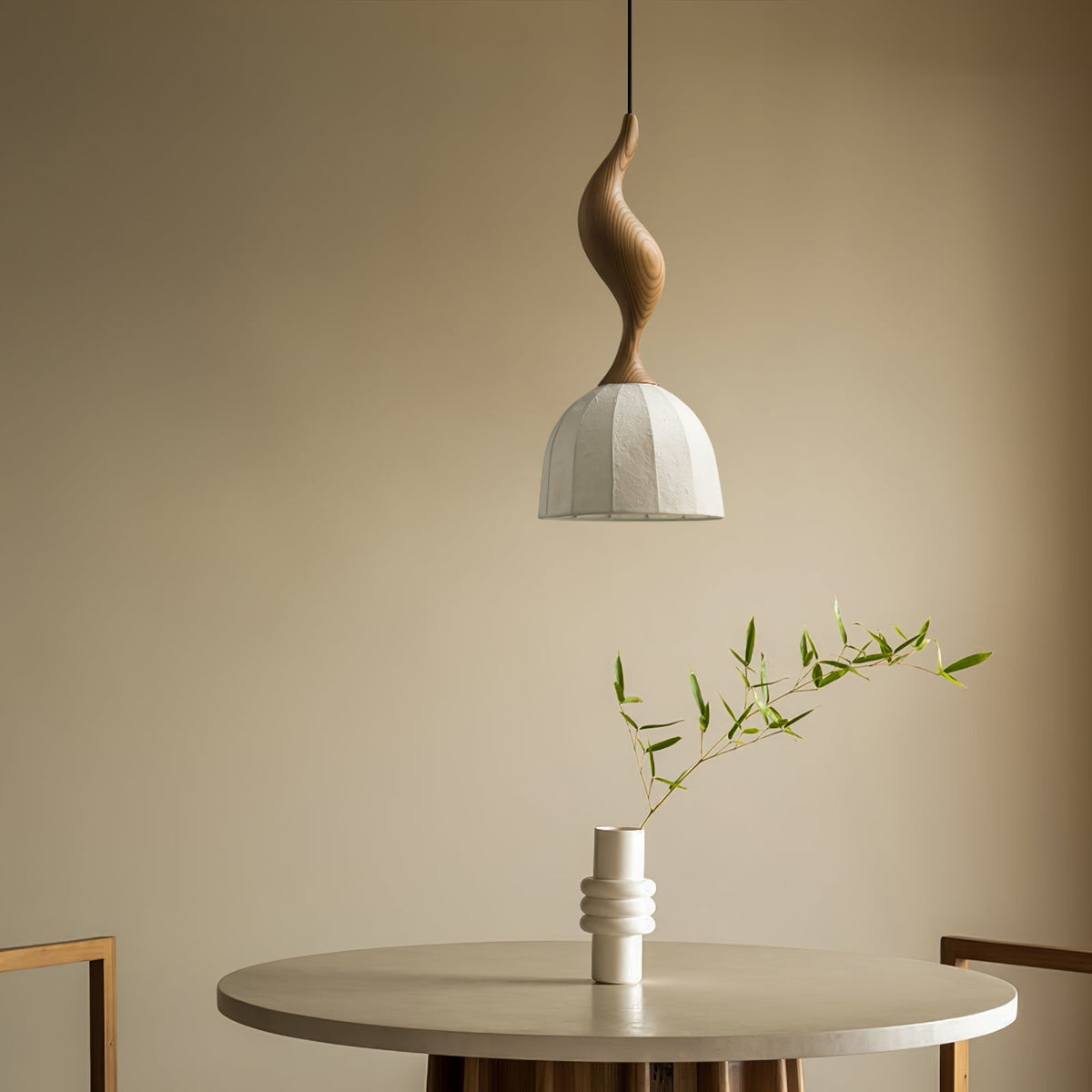 Elowen Twisted Wood Pendant Light